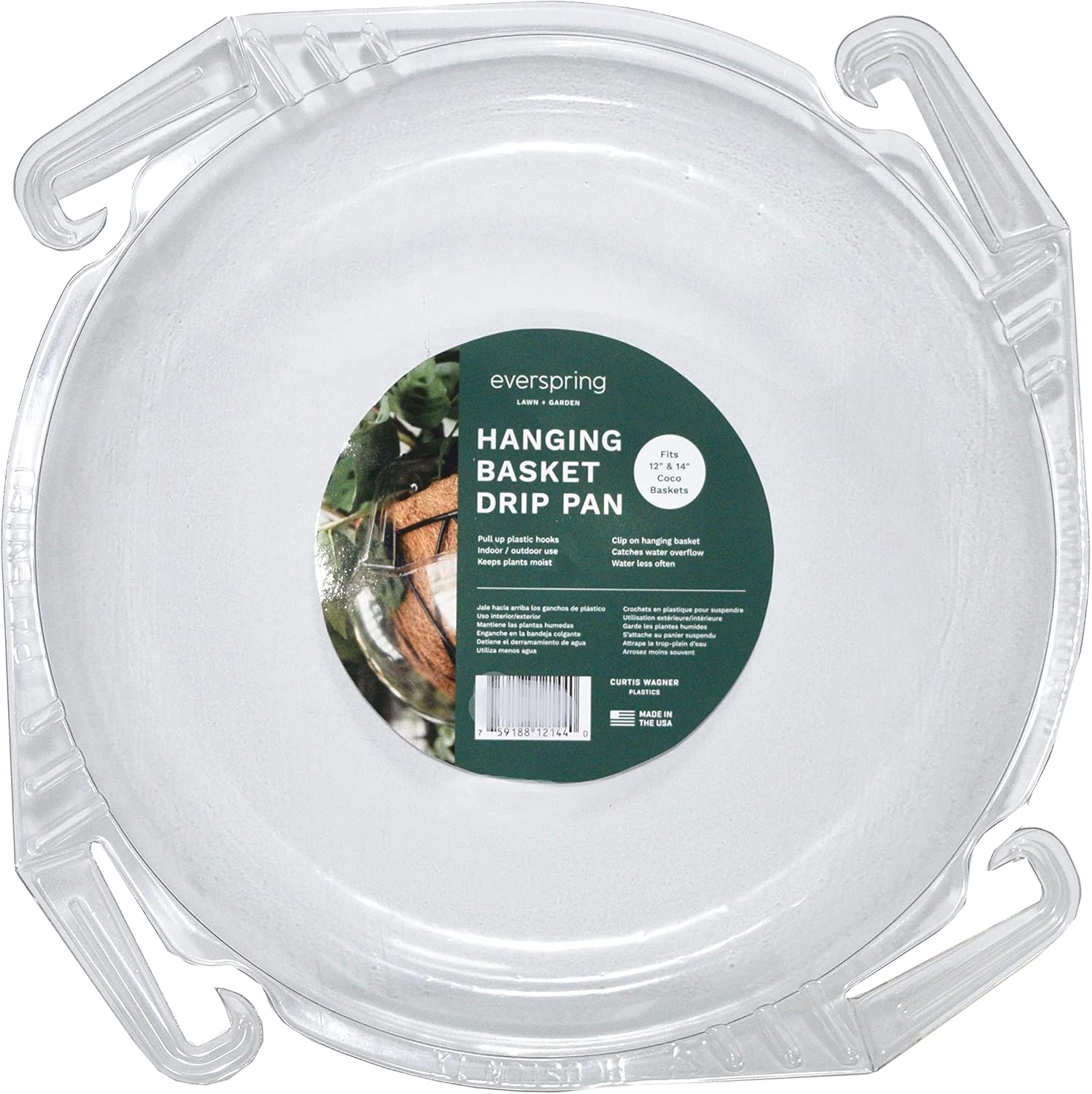 Curtis Wagner Plastics Wire Coco Hanging Basket Drip Pan 14" x 3.75" | 5-Pk