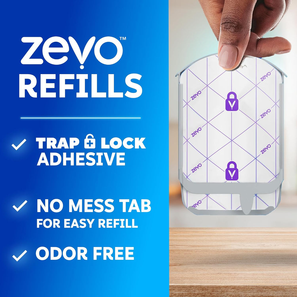 Zevo Flying Insect Trap Refill Cartridges for Fruit Flies & Gnats, 8 Count | Fits Zevo MAX & Zevo Flying Insect Trap