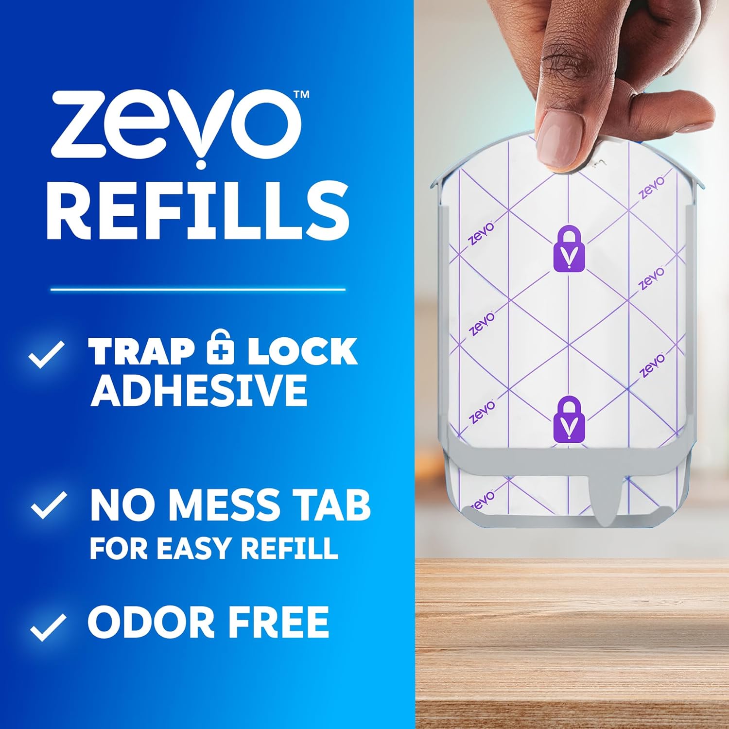 Zevo Flying Insect Trap Refill Cartridges for Fruit Flies & Gnats, 8 Count | Fits Zevo MAX & Zevo Flying Insect Trap
