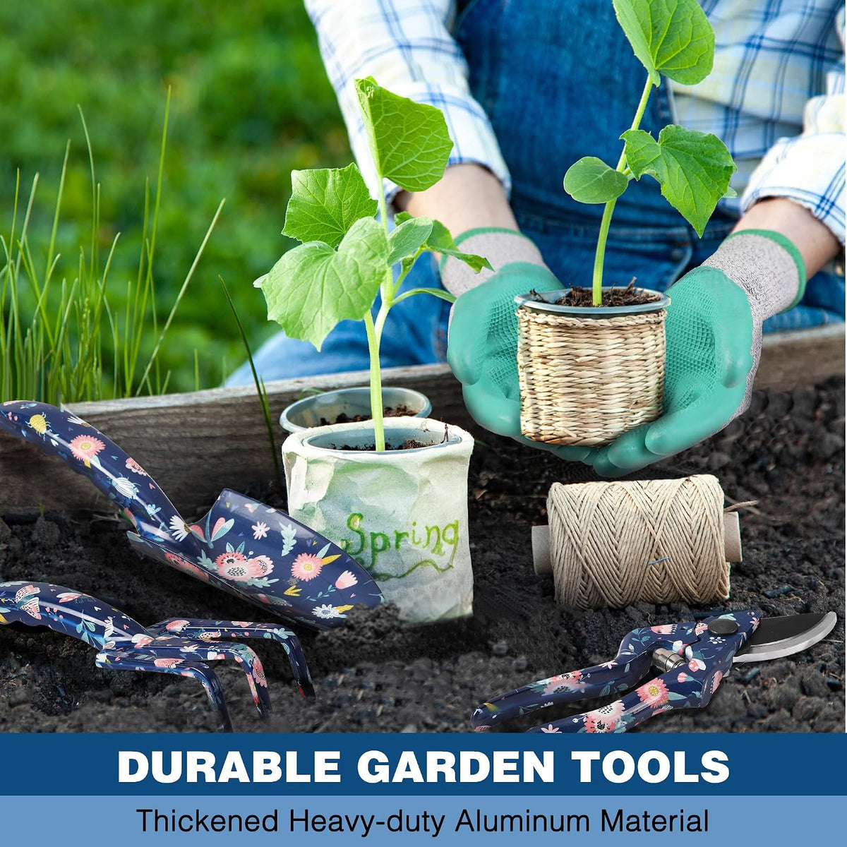 WORKPRO 5-Piece Aluminum Garden Tool Set, Heavy Duty | Gardening Tool Set with Garden Tool Bag, Outdoor Garden Hand