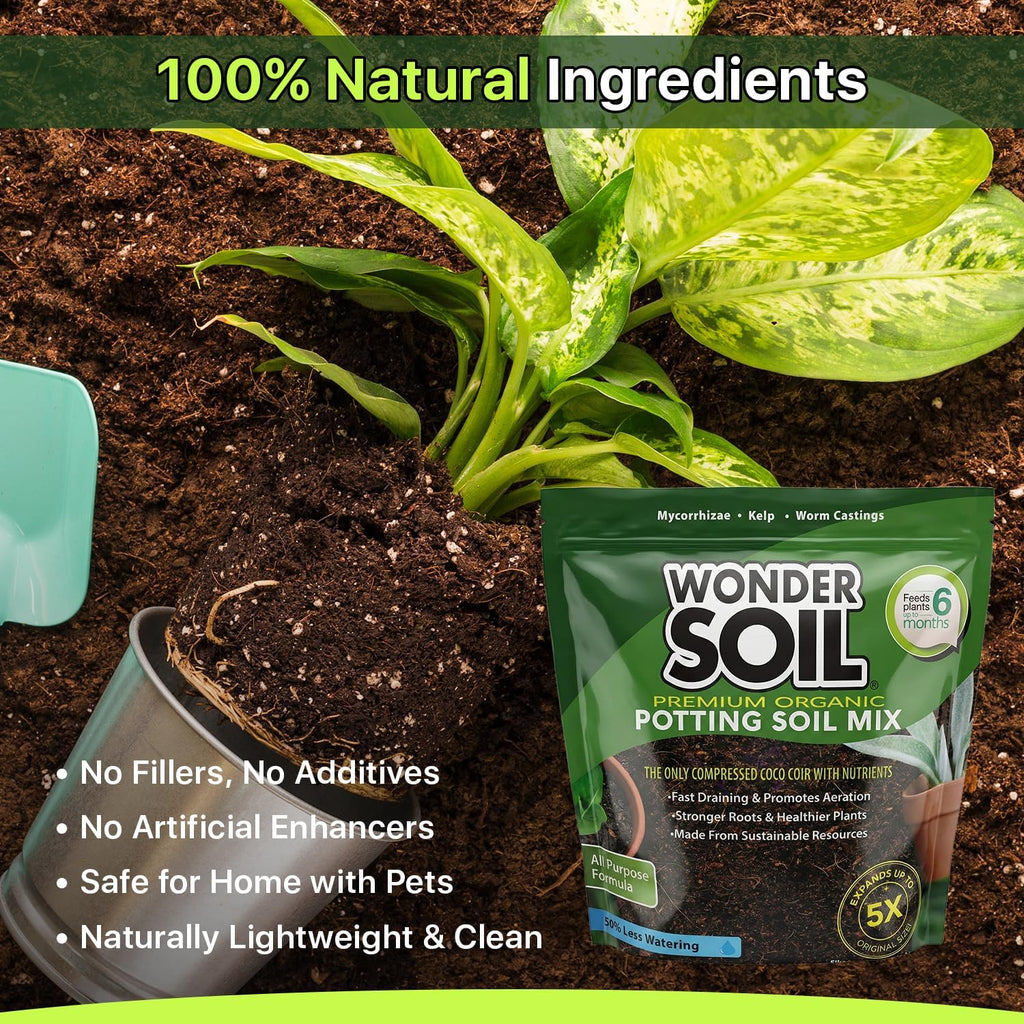 Organic Potting Soil | 12 QUARTS of Ready to Plant Coco Coir Fully Loaded with Nutrients | 3 LBS Bag Expands to 12