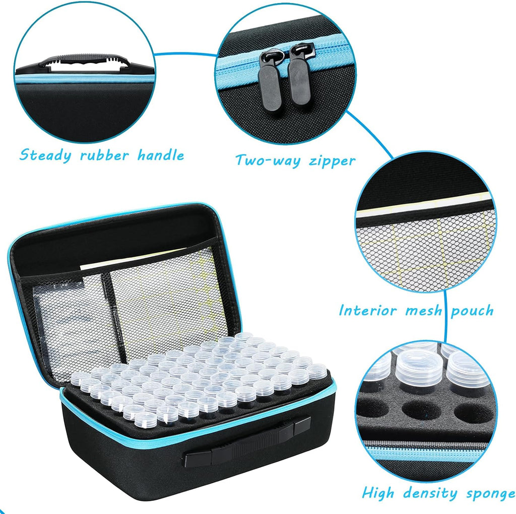 Portable 140 Slots Seed Storage Organizer, Large Capacity with 25 PCS Zipper Envelopes Bag, Label Stickers, Seed