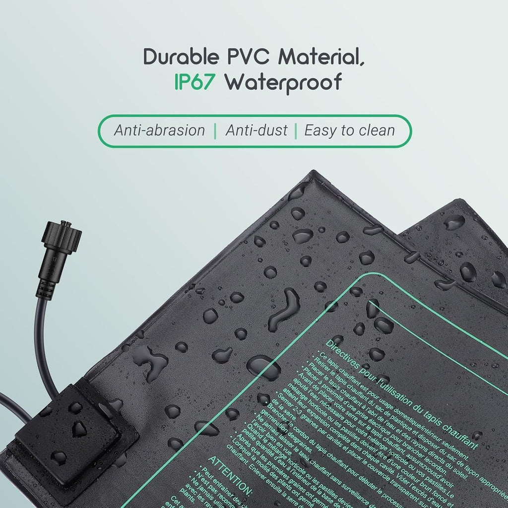 LUXBIRD 4 Pack Seedling Heat Mats with Digital Thermostat Controller, 10" x 20.75" Waterproof for Seed Starting
