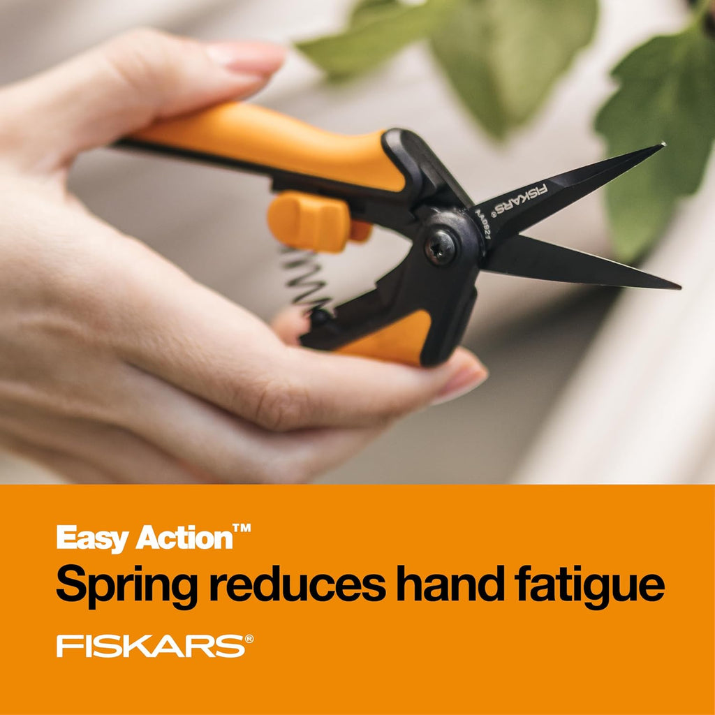 Fiskars 6" Non-Stick Pruning Snips, Resin-Resistant Garden Scissors, 2-Pack | Garden Shears for Weeds, Flower Buds &