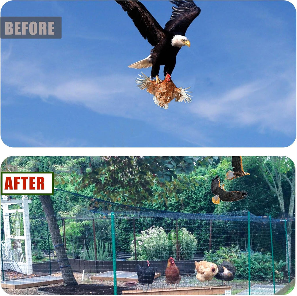Bird Netting for Chicken Coop - 50x50ft Chicken Netting for Chicken Coop Roof, Poultry Net Coop Netting Cover, Hawk