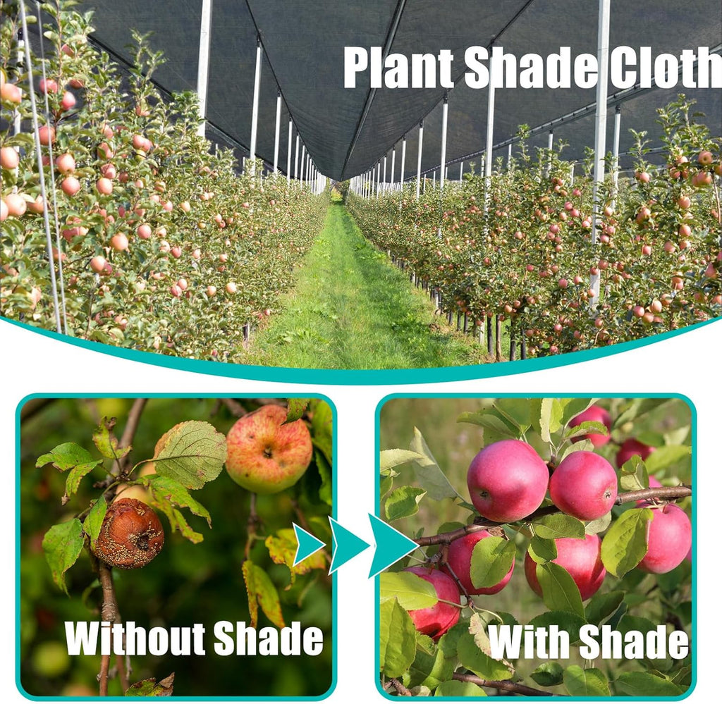 Cliselda 6x50ft Black Shade Cloth w/Grommets for Garden Mesh Tarp Sun Shade | 30% UV Resistant,Durable Netting Sunblock