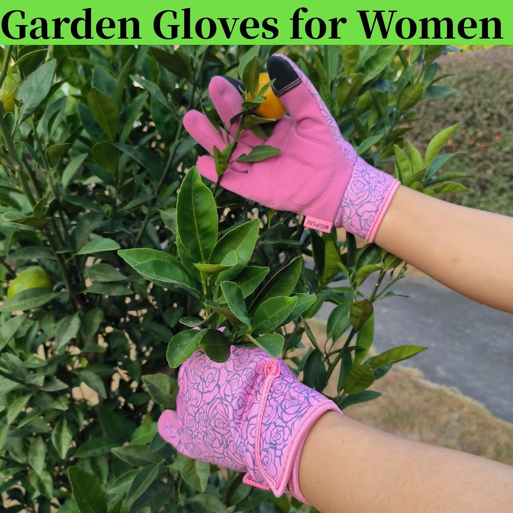 Cute Pattern Gardening Gloves,Thornproof Garden Glove,Gardener Gift | Gardening Gifts for Women,Touchscreen,Tender
