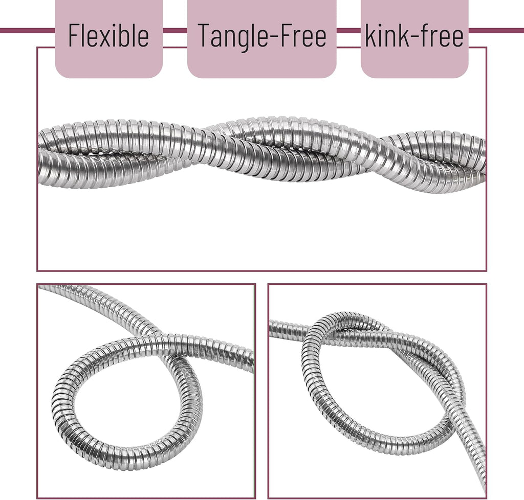 UNCO- Metal Garden Hose with 10 Functions Spray Nozzle, 100 Feet, No Kink | Stainless Steel, Durable Flexible Water