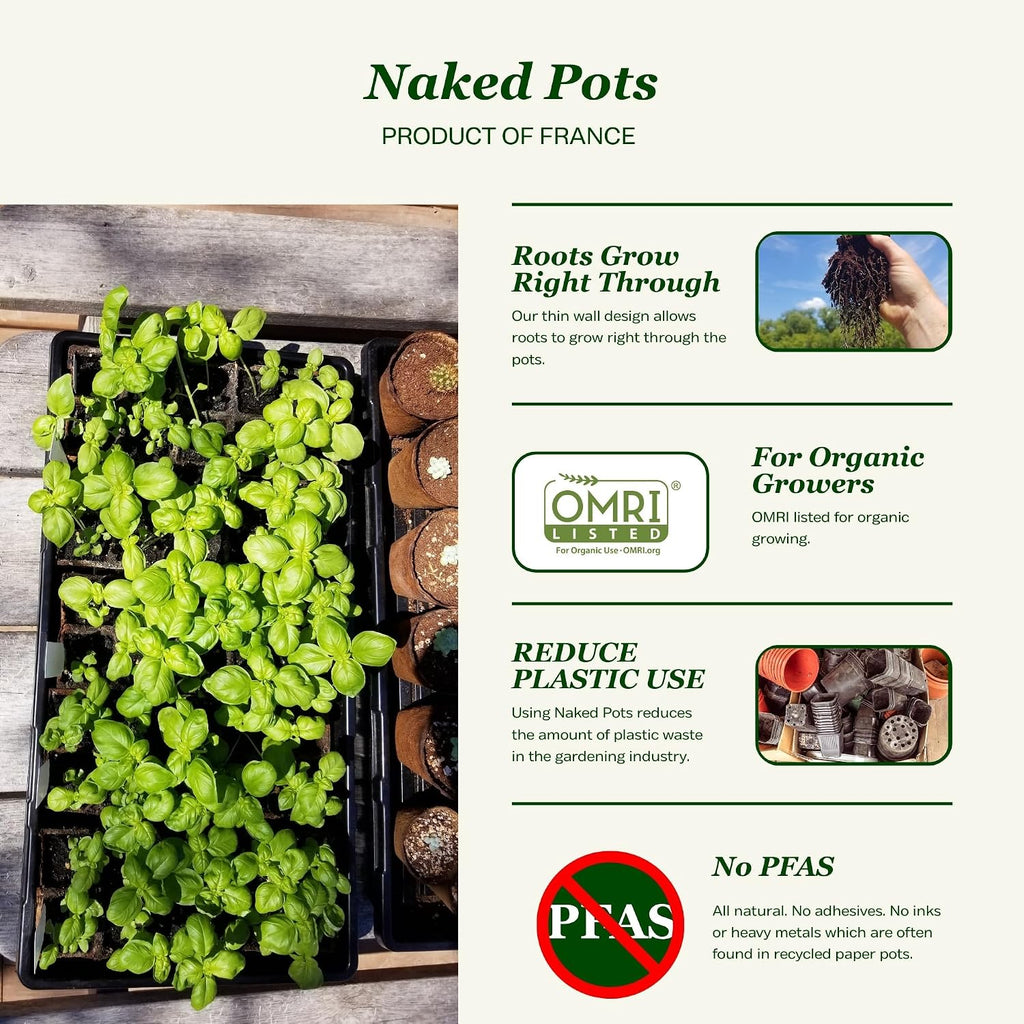 Daniel's Plants 2" Naked Pots Seedling Trays | Natural Plantable Seed Starter Trays | OMRI-Listed Biodegradable | Earth