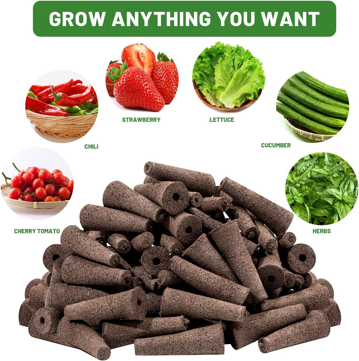 300Pcs Growth Sponges for Pods, Greenhouses Sponges, Grow Sponges for Greenhouses & Germination Equipment, Starter for