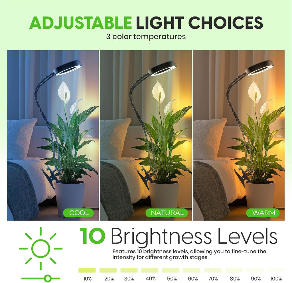 OSANI LED Grow Light 24" Gooseneck Long Arm Grow Lights for Indoor Plants, 48" Wide Coverage, 6000K Full Spectrum with