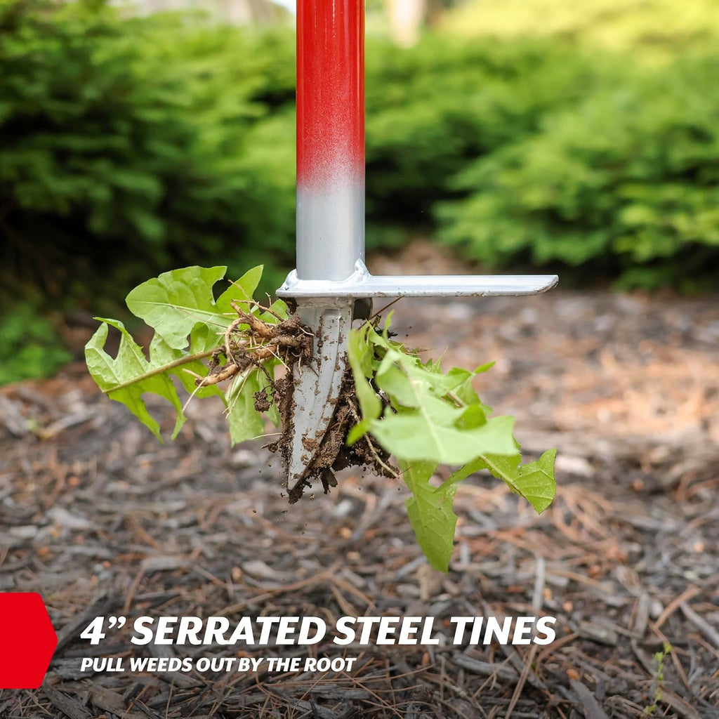 GARDEN WEASEL Stand Up Weed Puller Remover Tool for Dandelion Root Removal | Heavy duty steel weeder with black