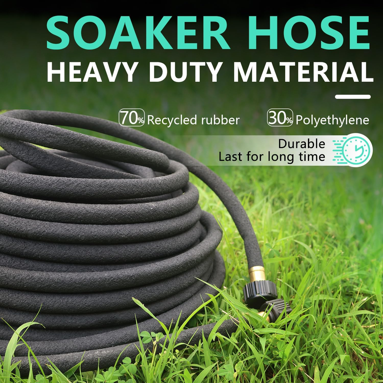 1/2'' Soaker Hose 75 Ft for Garden Beds, Garden Soaker Hose Drip Irrigation System