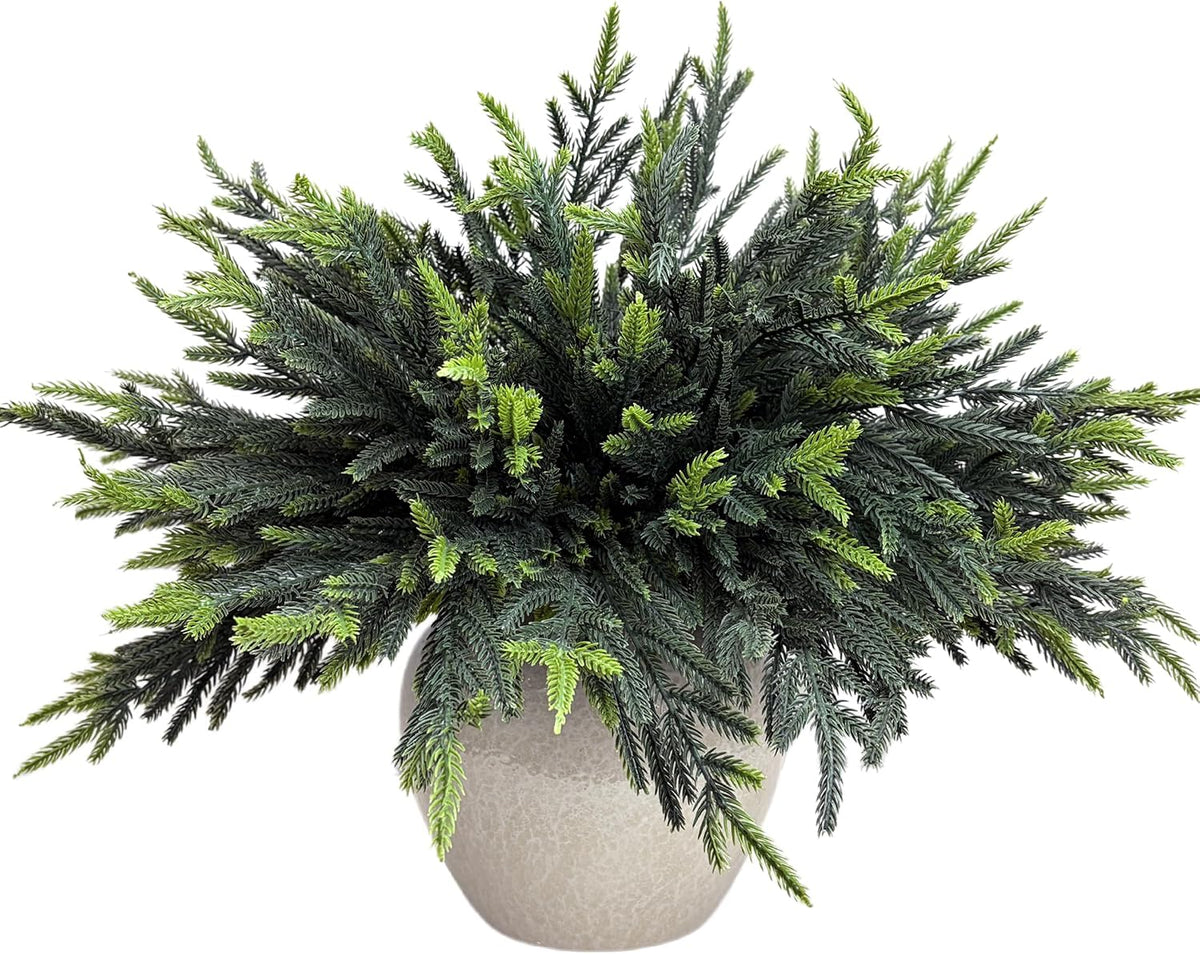 10 PCS Glitter Poinsettias, 8.7" Artificial Christmas Flowers, Dark Green