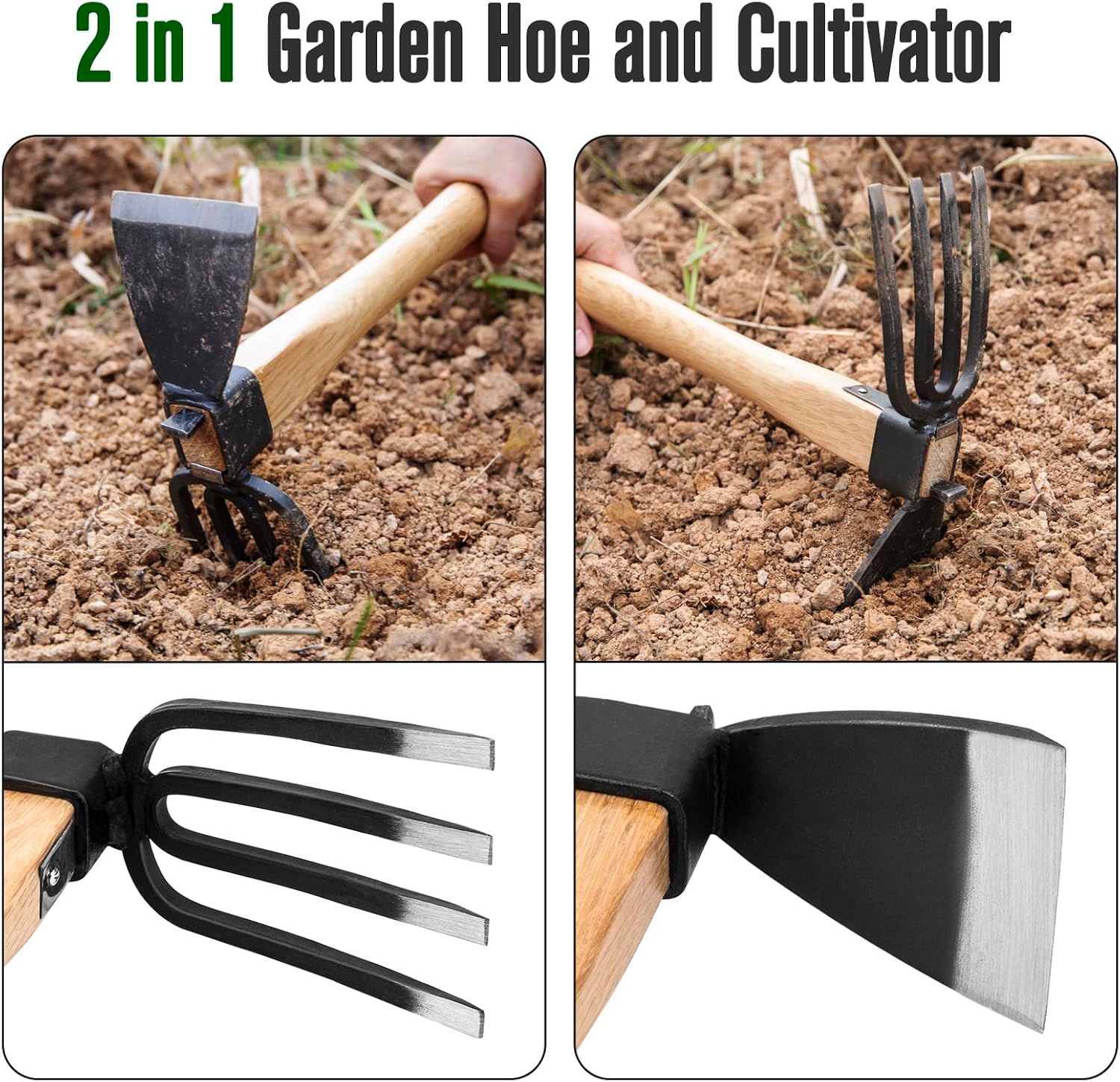 Hoe Garden Tool, Japanese Weeding Hoe - Hoe Cultivator 2 in 1 Hand Garden Tools for Gardening Planting