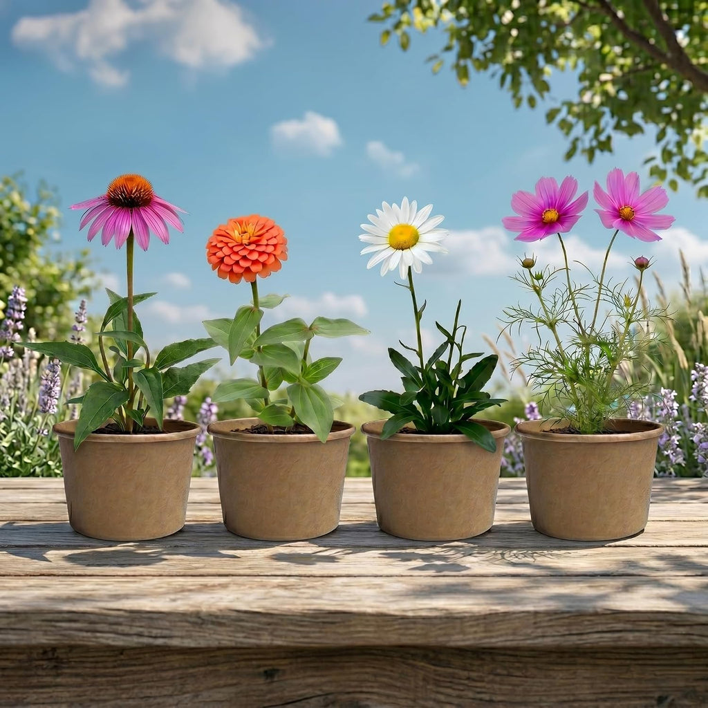 Buzzy Seeds Save the Bees Grow Kit 12-Pack - Eco-Friendly Pots - Complete Indoor/Outdoor Gardening Kit with Seeds