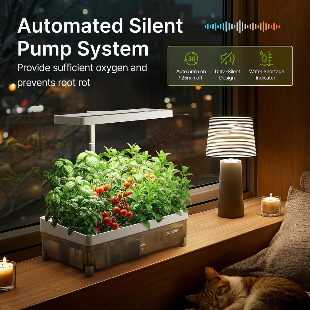 Hydroponics Growing System 13 Pods, with Dimmable Light | 4L Visible Water Tank, Adjustable Height to 12.8 in, Digital