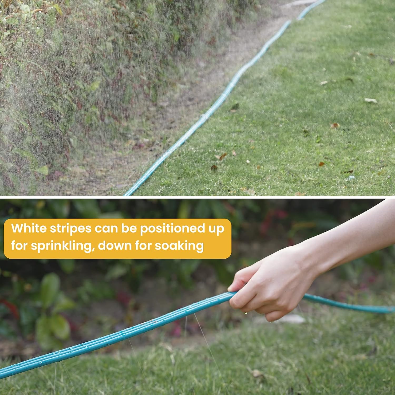 LINEX Sprinkler Soaker Hose 25 ft for Garden Lawn Watering Hose with Hose Stakes