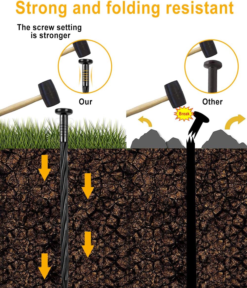 100-Pack-8 Inch Plastic Landscape Stakes, Spiral Nylon Landscape Anchoring Spikes，Edging Spikes for Paver Edging, Weed