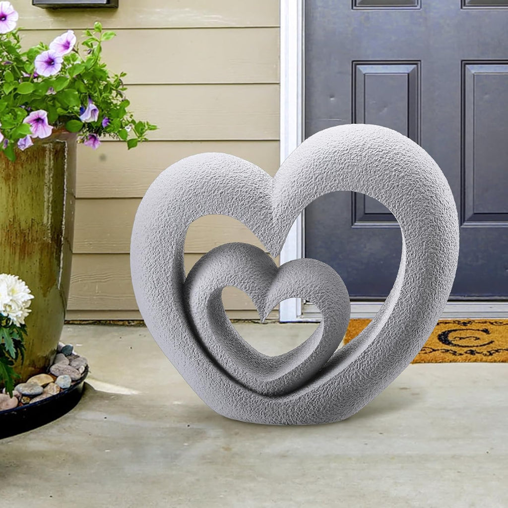 Suzile Nesting Heart Garden Sculpture Resin Outdoor Garden Statues 13.39 x 12.2 x 3.15 Inches Memorial Statues for