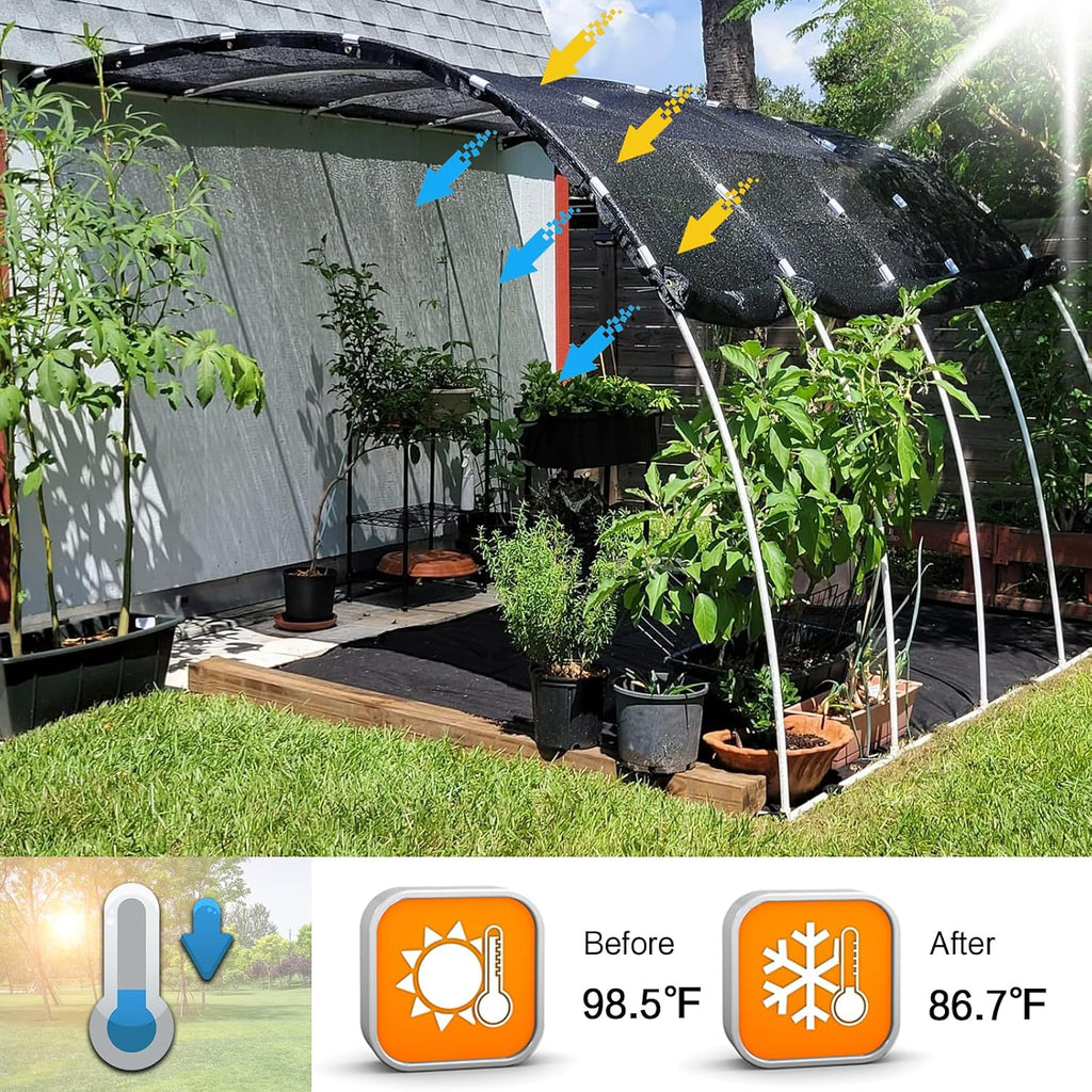 40% Shade Cloth for Garden,10x20 FT Sun Shade Protection | UV Resistant Breathable Black Shade Cover for