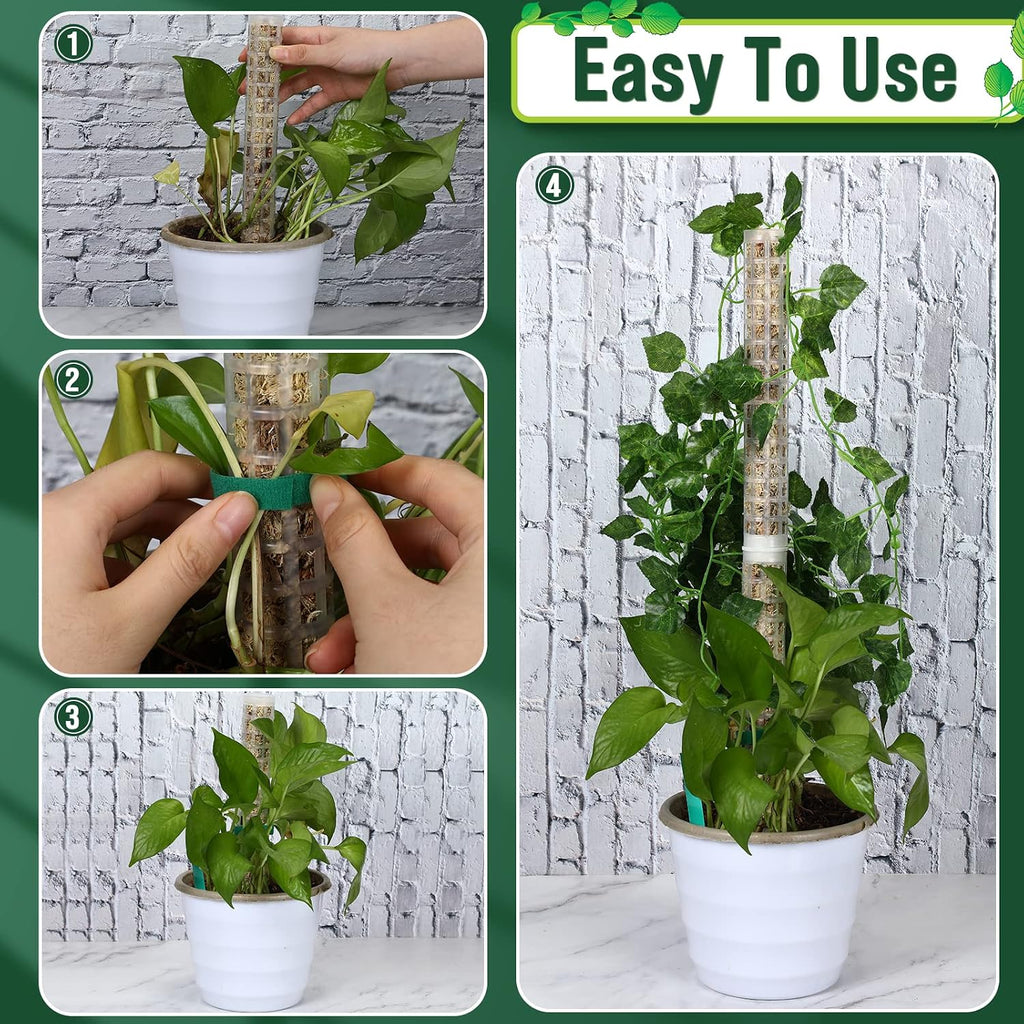 20 Pcs 15 Inch Plastic Moss Pole for Plants Monstera Moss Totem Pole Stick Plastic Monstera Plant Support 10 Pcs Plant
