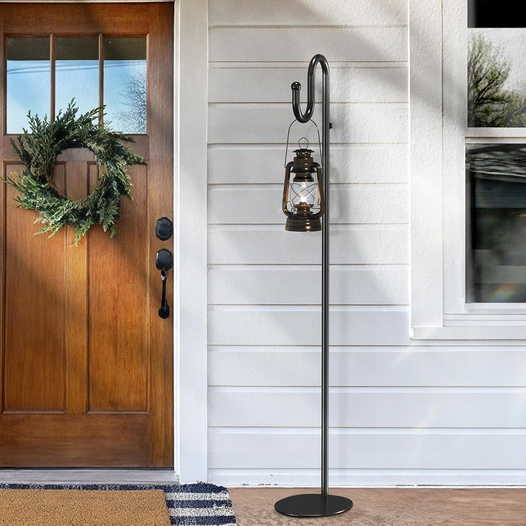 74" Shepherds Hook Stand: Hanging Bird Feeders, Plants, and Wind Chimes | Heavy Duty, Adjustable, Free Standing Pole