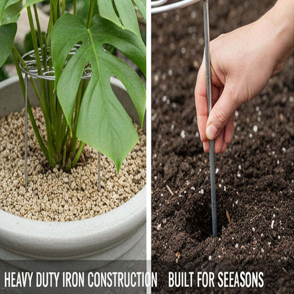 Plant Support Ring for Most Plants – Heavy Duty Metal Cage for Flowers, Vegetables, Tomatoes, Peonies, Roses – Garden