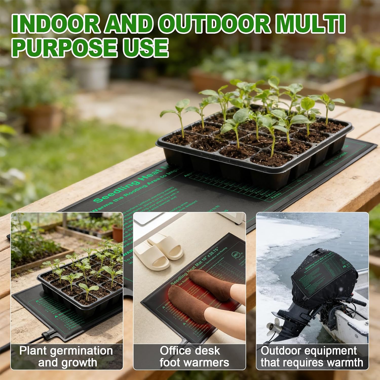 Seedling Heat Mat 4 Pack Dual Certified by MET and UL Plant Heating Mat Pad with Power Failure Protection Thermostatic