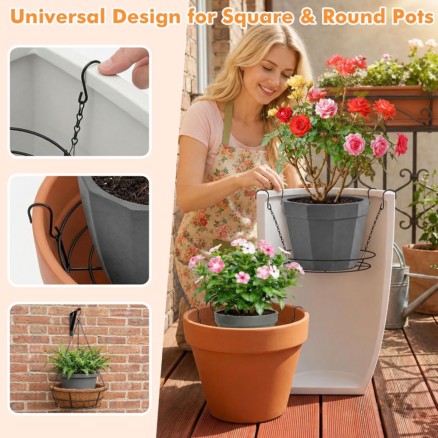 PeoMev 3pc Adjustable Planter Insert 12-18" Plant Risers for Inside Pots | Stainless Steel Lift Kit Planter Insert with