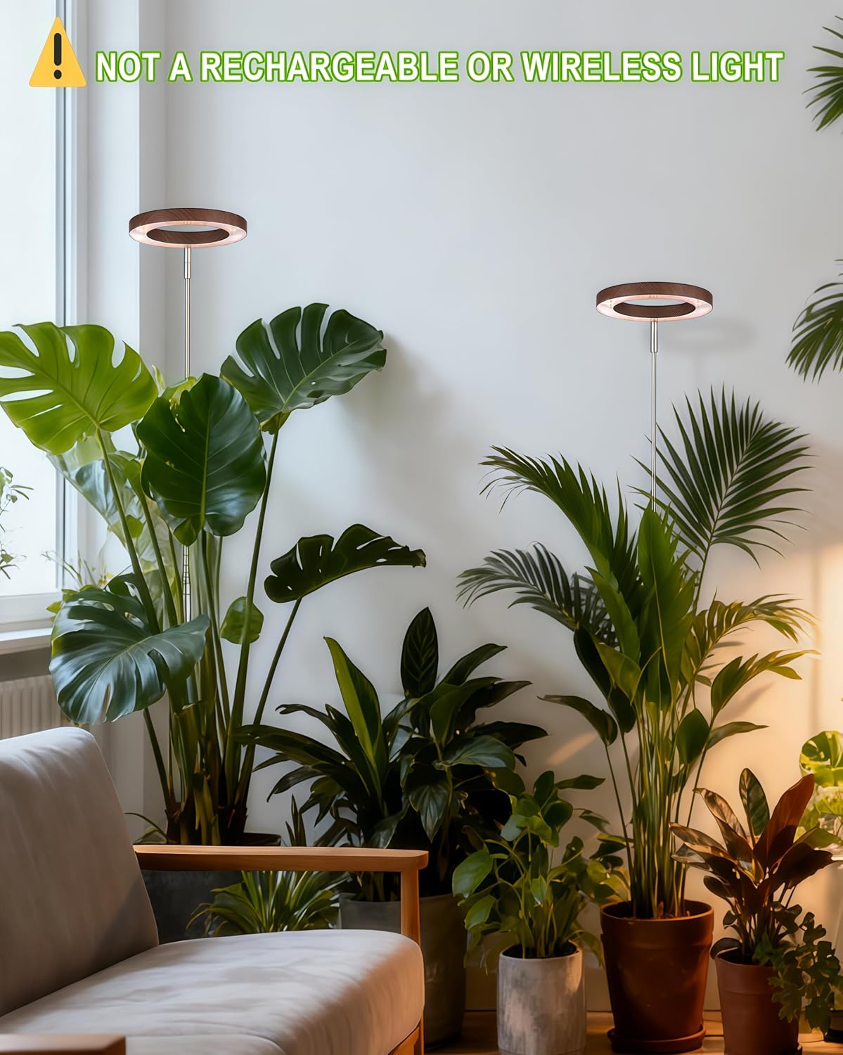 Grow Light for Large Indoor Plants, Full Spectrum LED Plant Light, Height Adjustable for Tall Plants, Auto On/Off