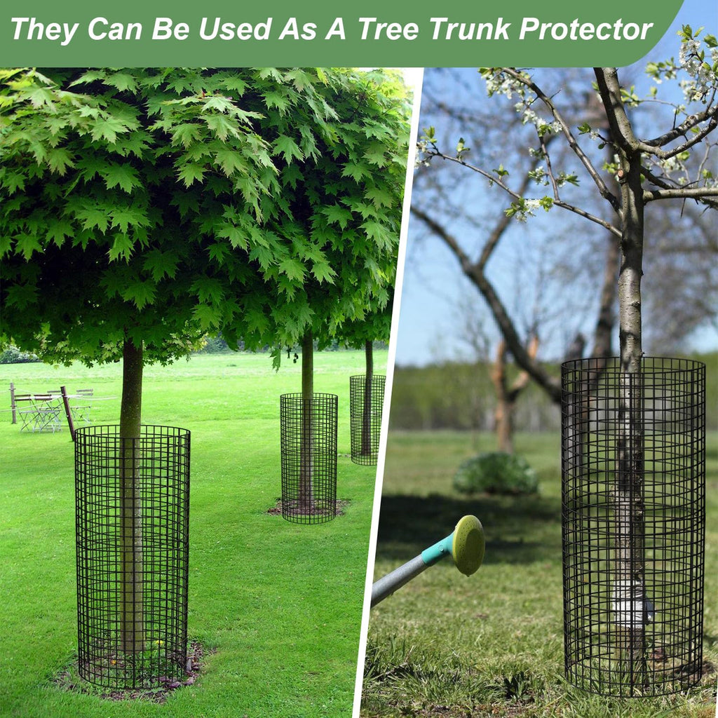 6 Pack Plant Protector from Animals, 13.5" Dia x 14" H Wire Plant Protectors, 18pcs Pre-Bent Metal Mesh to Keep Animals