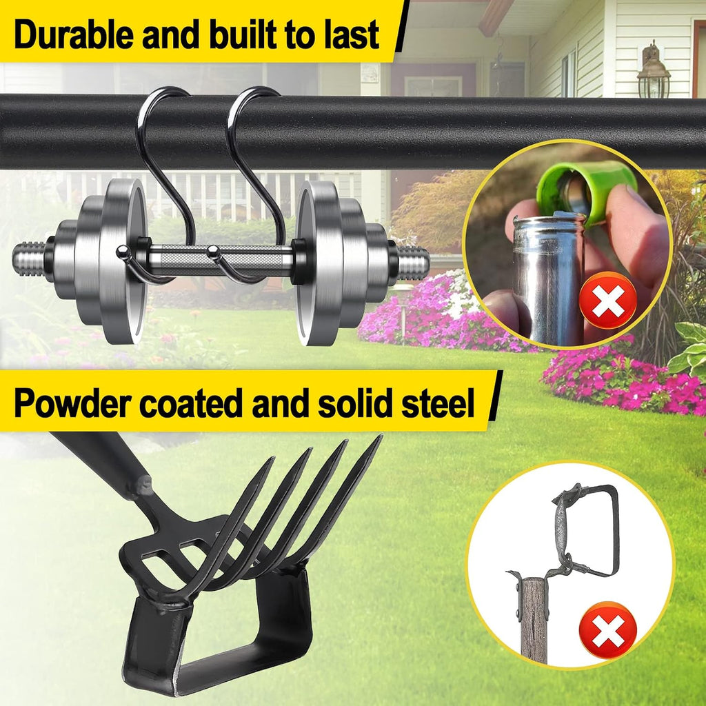 Garden Hoe, Heavy Duty Hula Hoe Garden Tool for Weeding, 62 Inch Cultivator Stirrup Hoe with Adjustable Long Handle