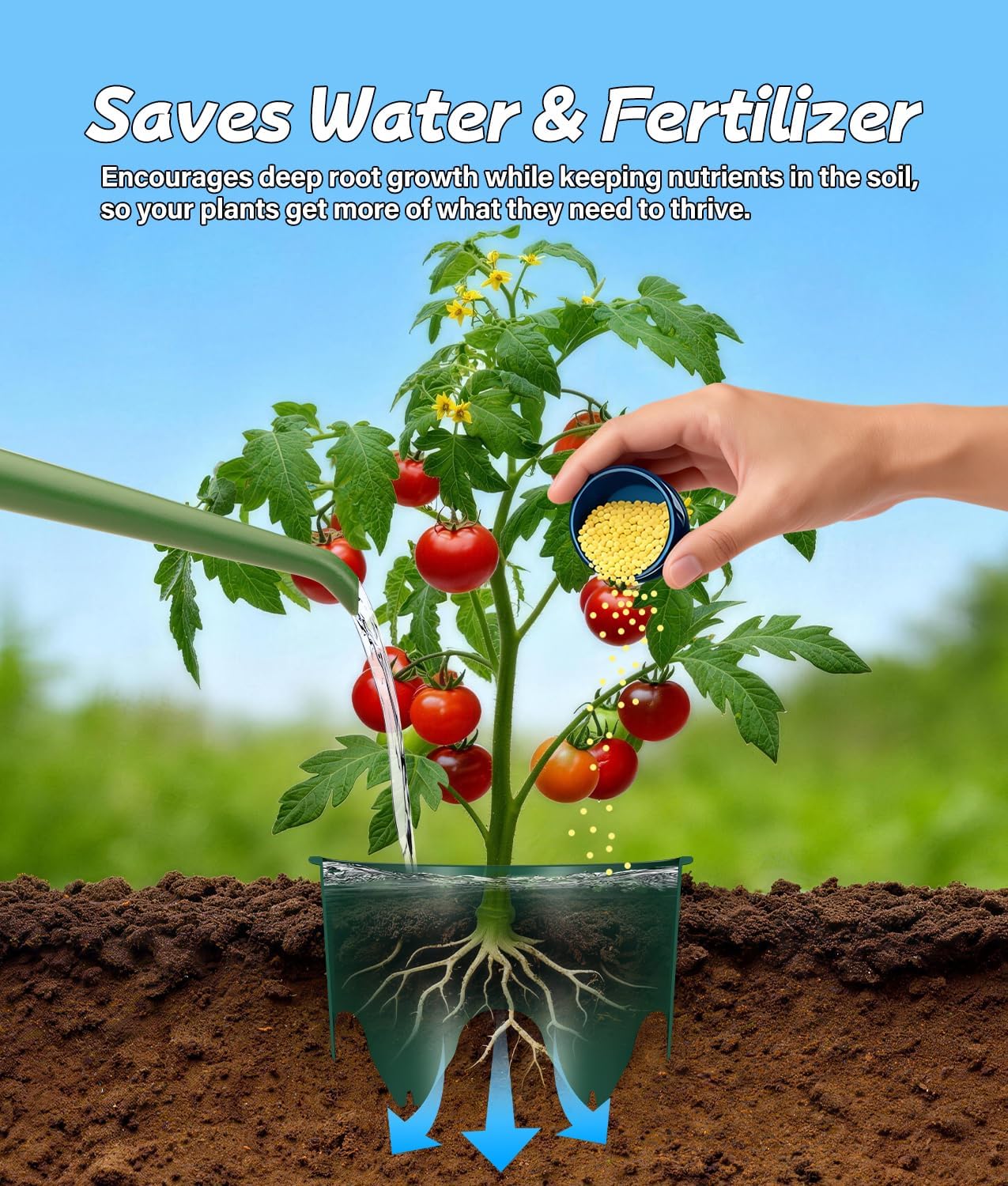 7 inch Planting Grow Rings, 12 PCS Plant Rings for Outdoor Plants, Perfect for Deep Root Watering Veggies Herbs and
