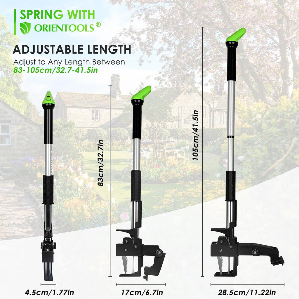 ORIENTOOLS Weed Puller, Stand Up Weed Puller, 32 to 41 inch Long Handle, Upgrade Detachable Telescopic Handle Garden