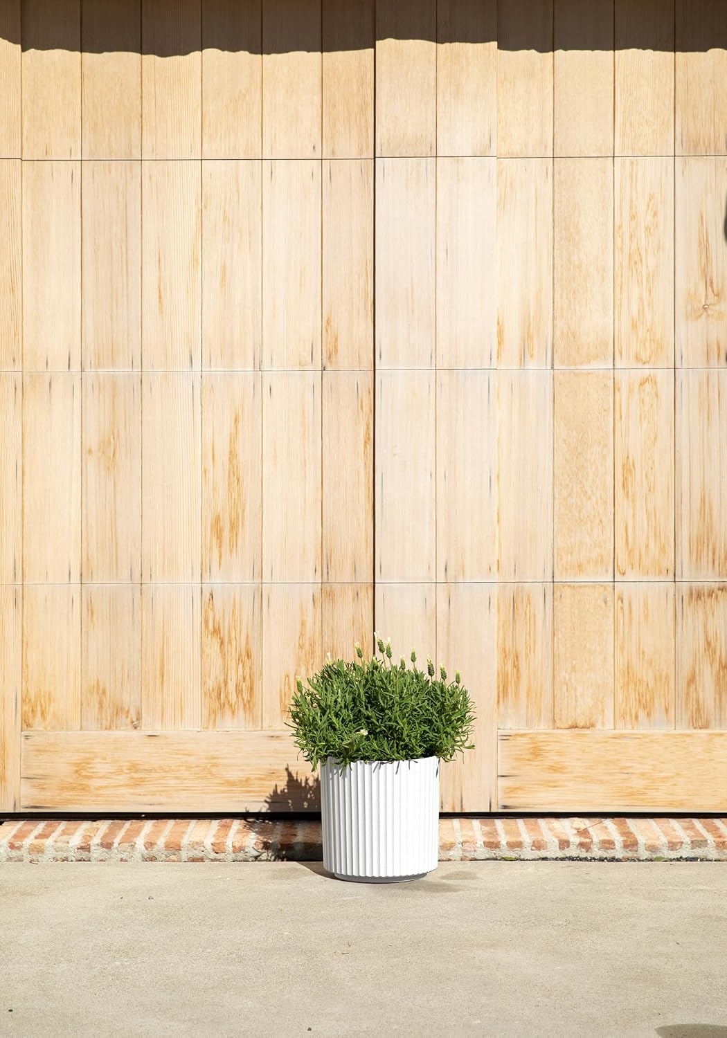 Veradek Demi Series Round Planter for Porch, Patio, Backyard | Durable Plastic-Concrete Material | Modern Décor for