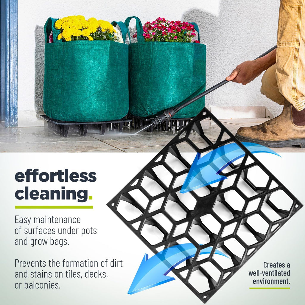 Plant Riser – Modular Pot Spacer for Grow Bags, Planters & Containers – UV-Resistant Drainage Tray for Airflow, Root