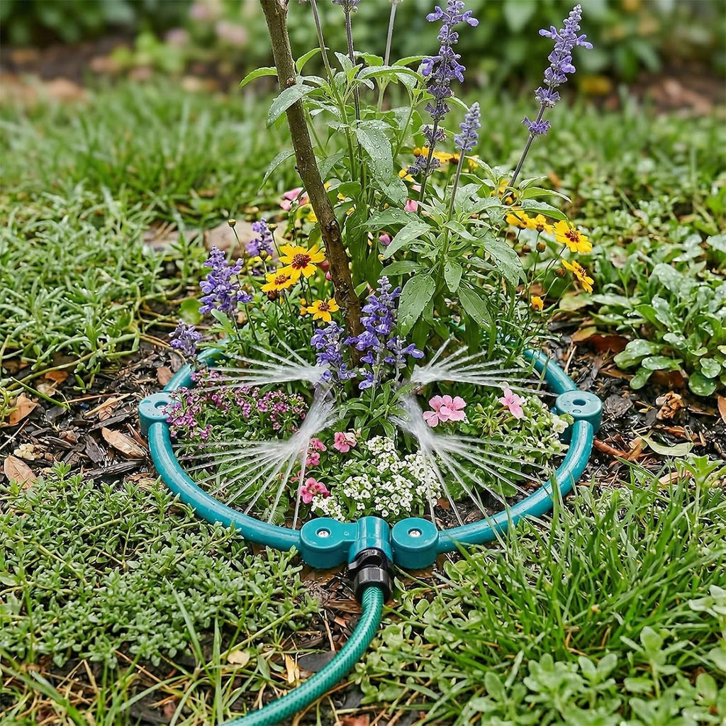 4 Pcs 360° Tree Water System Tree Root Watering Ring 13 Inch Circle Sprinkler Irrigation Slow Release Targeted Water