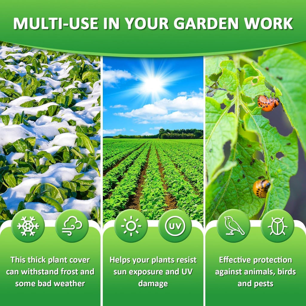 EAONE 12 Pack Plant Covers Freeze Protection, 32x47'' Winter Frosts Cloth for Outdoor Plants, Reusable Frost Blankets