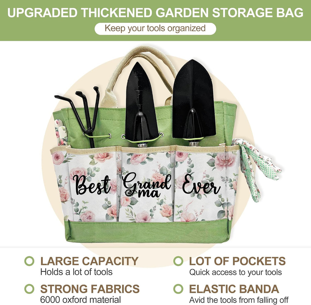 Gifts for Grandma, Grandma Birthday Gifts from Grandkids Garden Kit Floral Gardening Tools and Durable Garden Tools