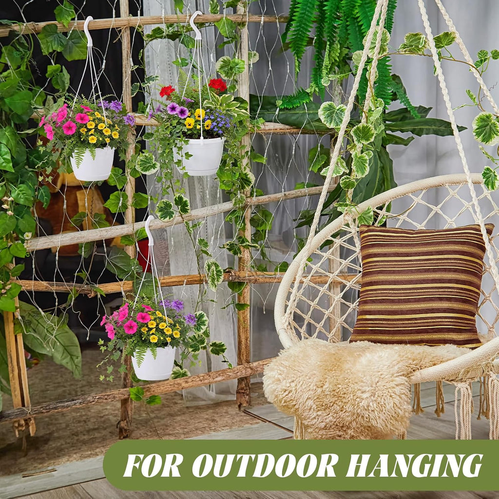 LemonRoad 30 Pcs 5.5 Inch Hanging Planter Pot with Hook, Garden Self-Watering Flower Plant Holder for Outdoor Indoor