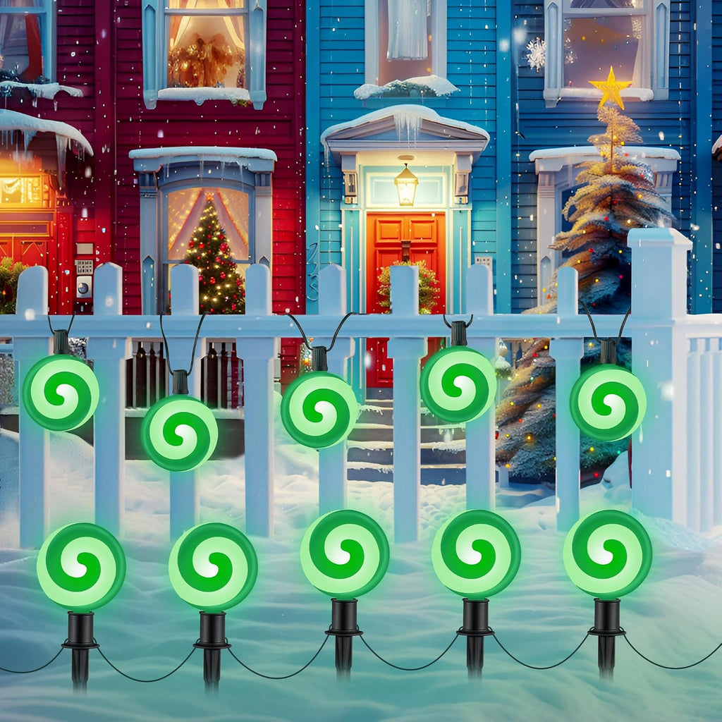 Ultimate Unicorn Christmas Decoration Lollipop Pathway Lights Green
