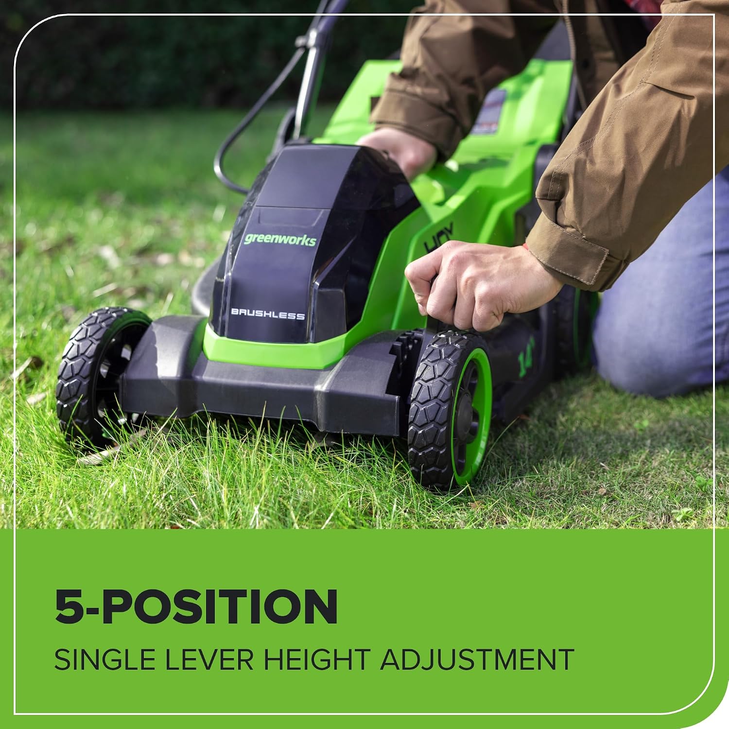 Greenworks 40V 14 in Push Lawn Mower, 4.0 Ah Battery and Charger