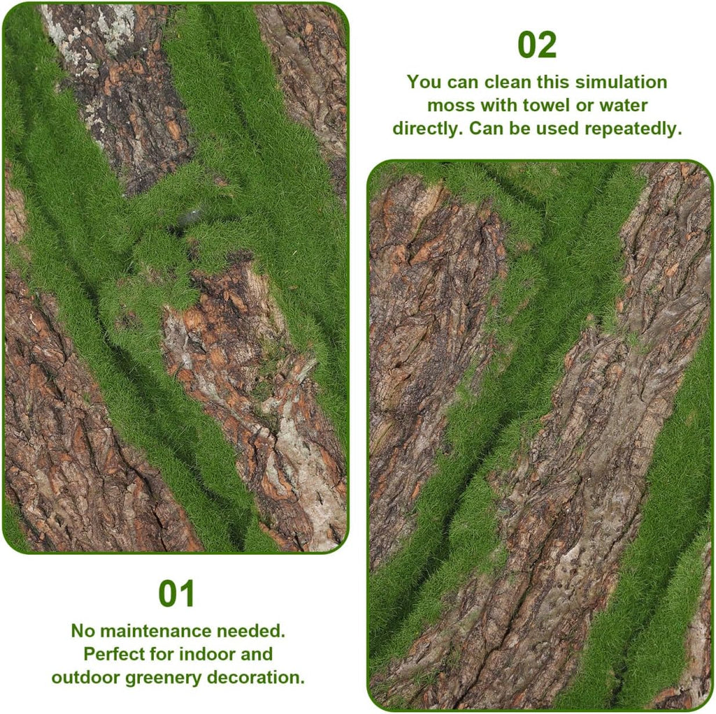 Toddmomy Artificial Moss Mat 3Pcs - Realistic Fake Moss Turf for Micro Landscape Fairy Garden Succulent Planter Indoor