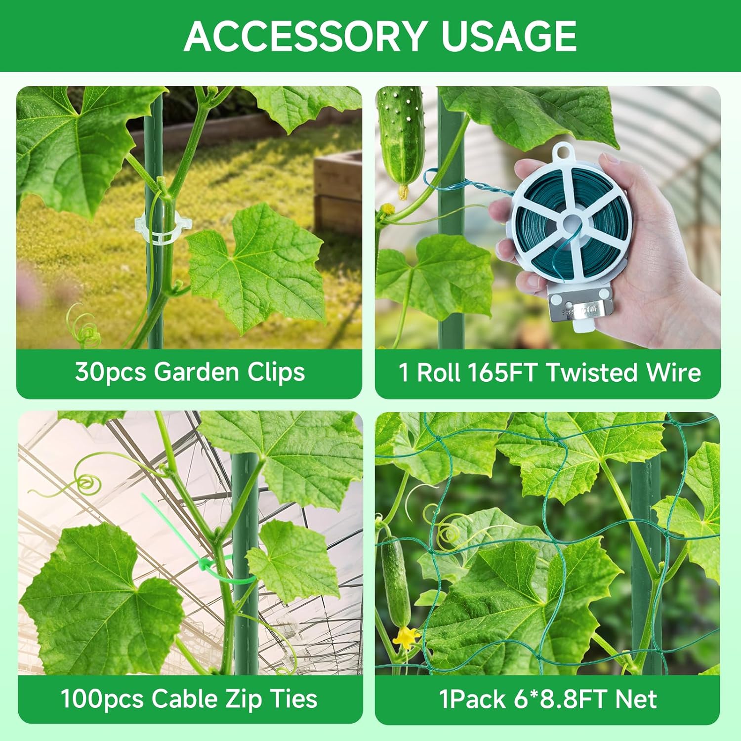 48x65 Inch Cucumber Trellis for Raised Bed U-Shape Garden Trellis | Garden Arch Trellis for Climbing Plants Outdoor