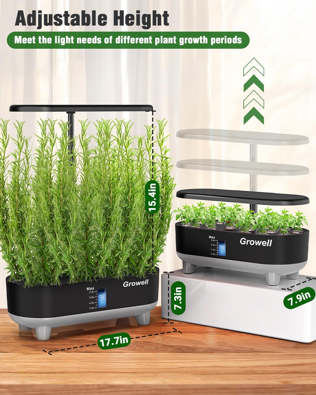 Growell Hydroponics Growing System Kit, 16 Pods Indoor Garden with 28W Full Spectrum LED Grow Light, Auto Timer, 3