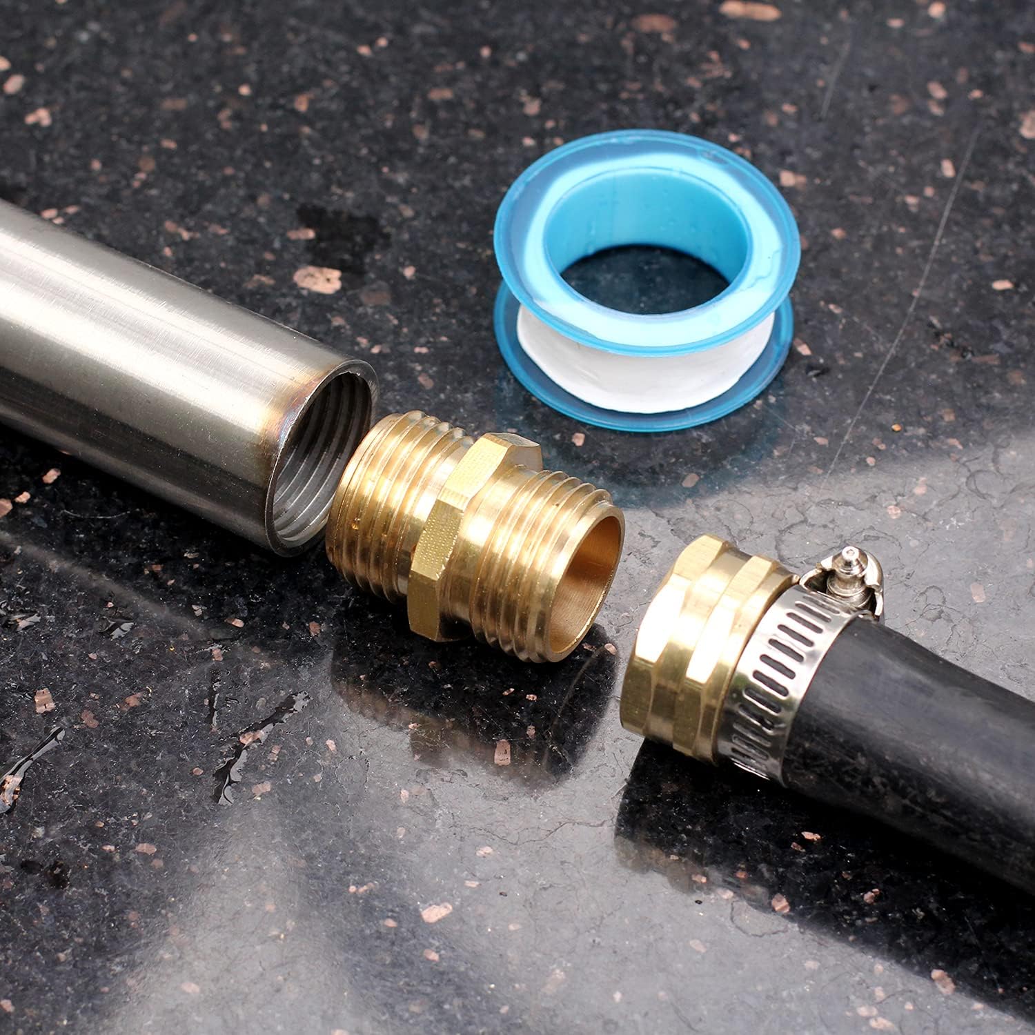 Solid brass Garden Hose Fittings Connectors Adapter Heavy Duty Brass Repair Male, Female faucet leader coupler dual