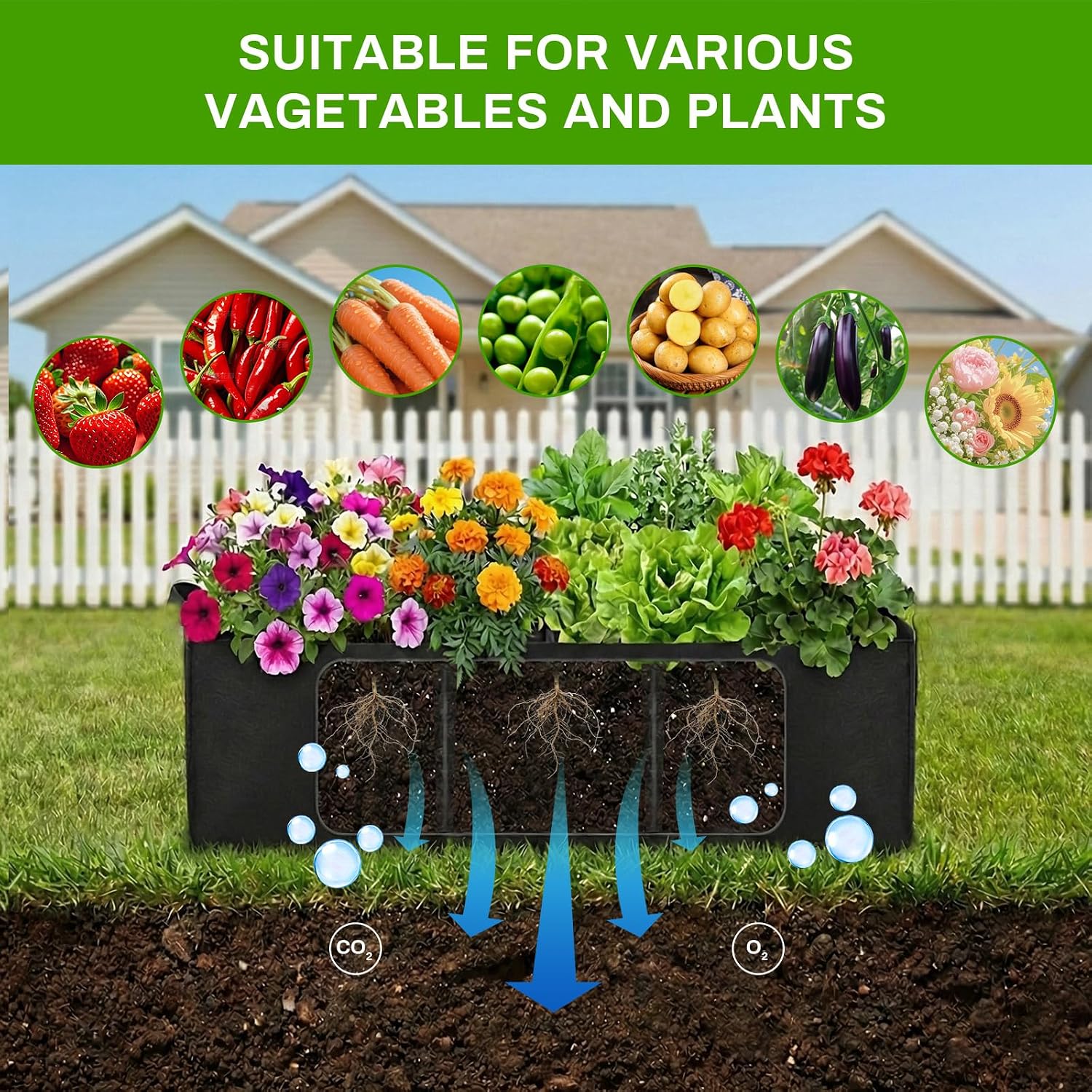 Large Cucumber Trellis with Grow Bag, 65" Tall Metal Garden Trellis for Climbing Plants Outdoor, Reusable Cucumber