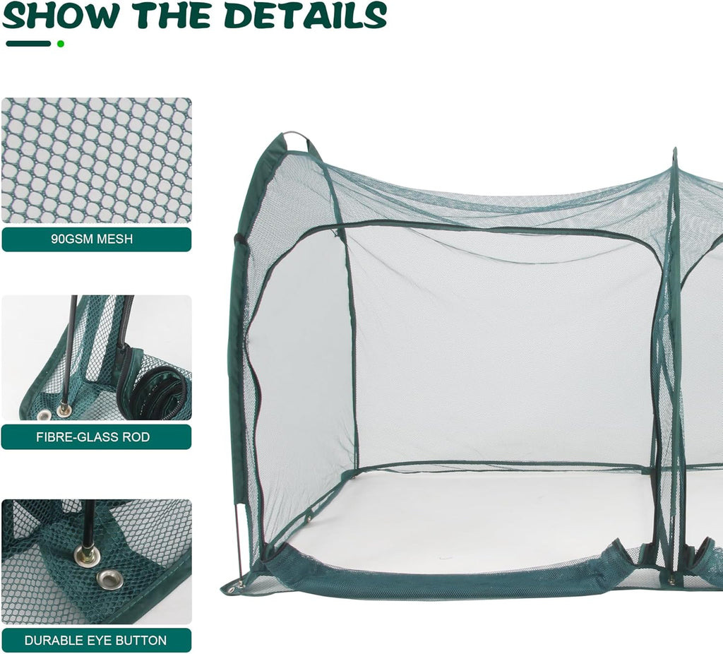 Flexible Net Grow Tunnel - Garden Greenhouse Mesh Covers Growhouse Cloche for Protecting Fruit Vegetables Plants