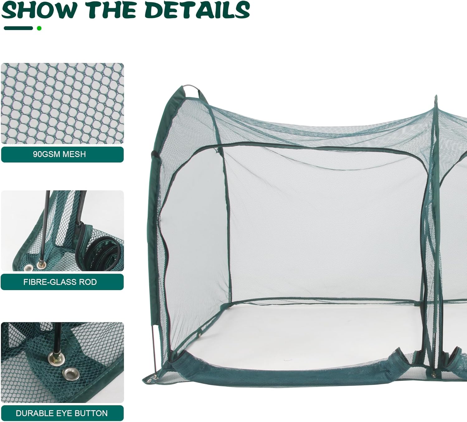 Flexible Net Grow Tunnel - Garden Greenhouse Mesh Covers Growhouse Cloche for Protecting Fruit Vegetables Plants